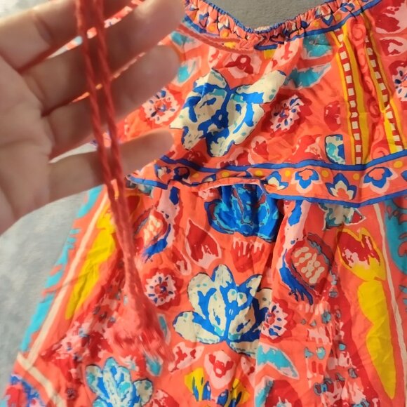 Flying Tomato Women’s Off Shoulder Dress S Multicolor Boho Ruffle Festival Rayon - Picture 6 of 9